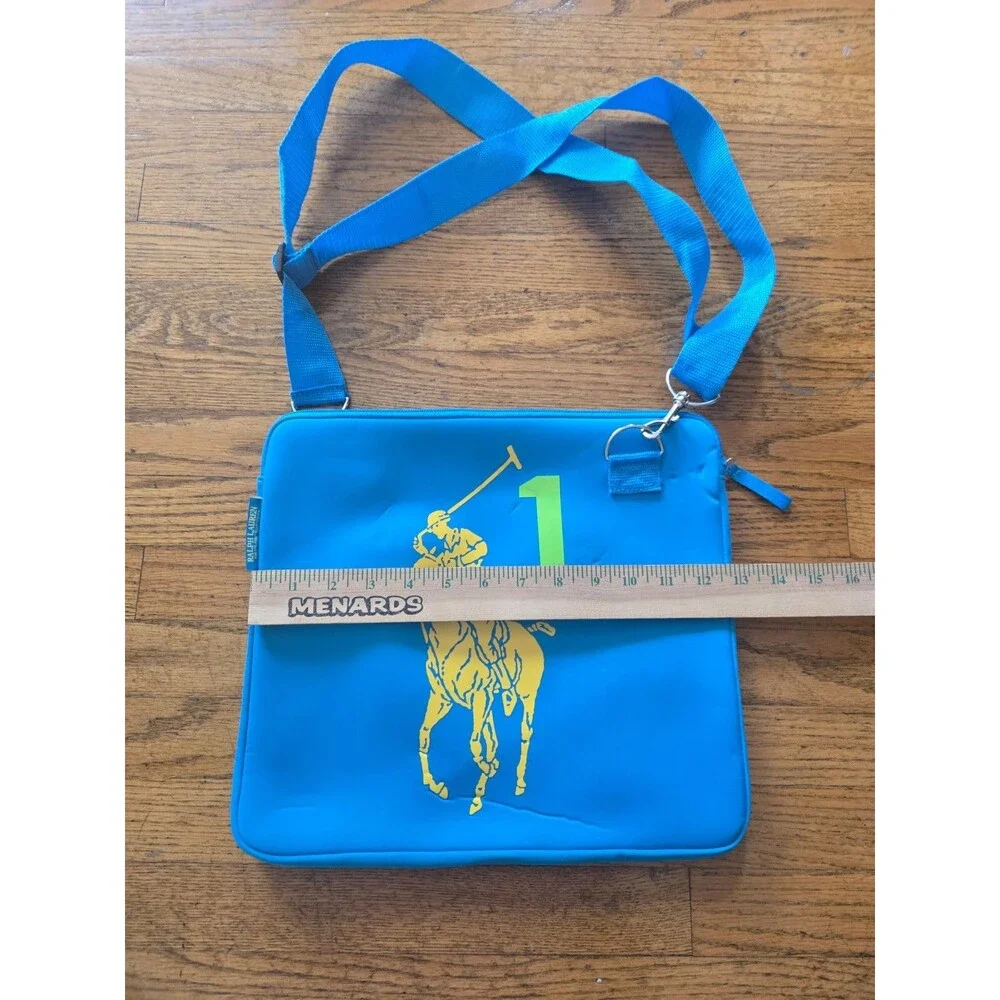 Ralph Lauren Big Pony Collection Laptop Crossbody Bag Polo Blue #1